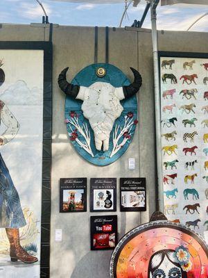 Cool cow skull made of cowboy boots