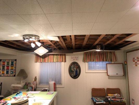 Collapsed ceiling