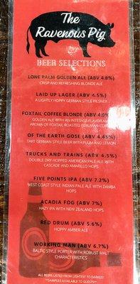 10.14.21 Ravenous Pig on tap selection