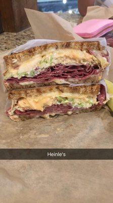 The sandwich of the season "The Rachel" corned beef swiss slaw 1000 island. I had 2 today