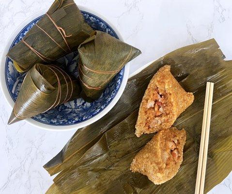 Shanghai Pork Belly Zongzi/Joong: Pork Belly Chinese Sticky Rice Tamales | 2 pc - $10