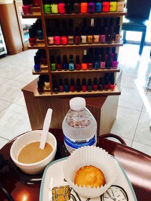 Mani pedi with sweet treats, spoiled