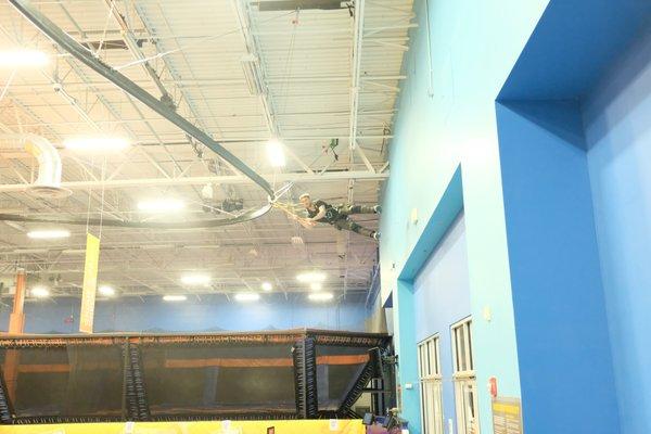 Experience Sky Zone Danvers  like never before on the newest attraction, Zip Zag!