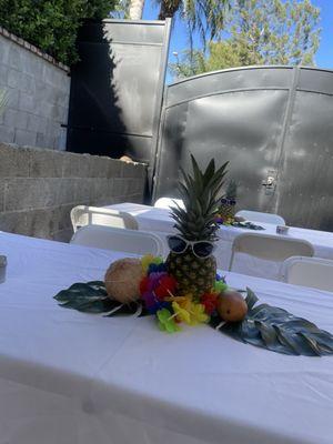 We ordered chairs and 8' tables for our backyard luau. Our guests loved everything!