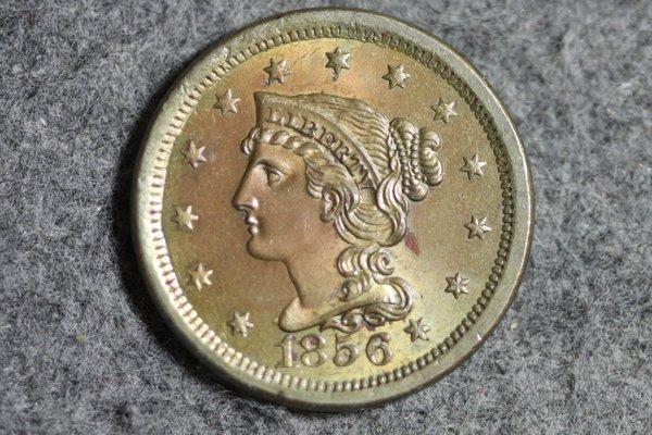 1856 BRAIDED HAIR LARGE CENT