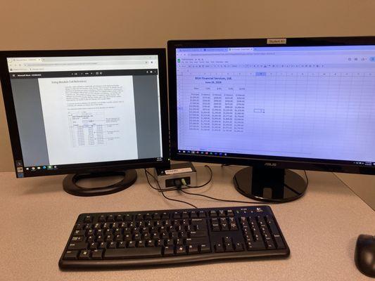 What my workstation looked like (manual and student screen)