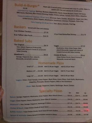 Food menu