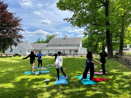 The residents enjoy doing yoga on a regular basis. Learn more: https://wellspring.org/