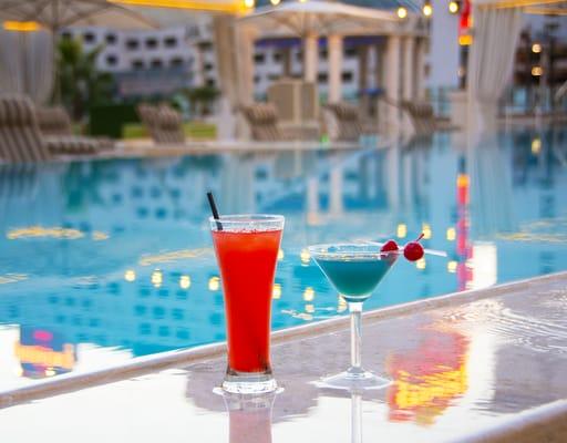 Enjoy a few cocktails up on The Pool Deck, at the Downtown Grand.