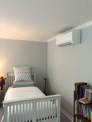 Ductless cooling and heating system.