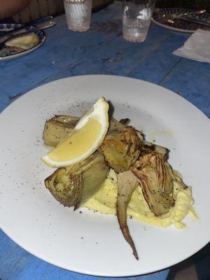 Artichokes and aioli