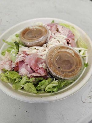 hook and ladder salad with 2 dressings