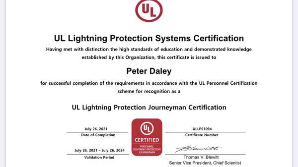 Underwriters laboratories certification