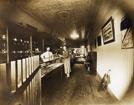 This is Jim's (our Master Goldsmith) Great Grandfather in his jewelry store