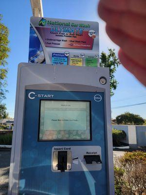 Pay station at drive thru car wash (10/15/21)