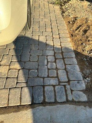 Waiting to see how my driveway will hold up to the irrigation seeping under my pavers. The plants on that side of driveway are not mine.