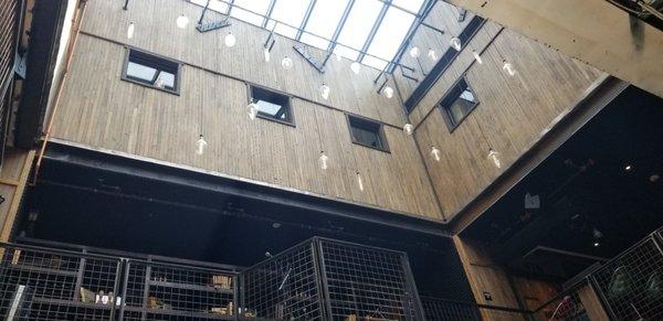 Looking up in atrium (roofed over)