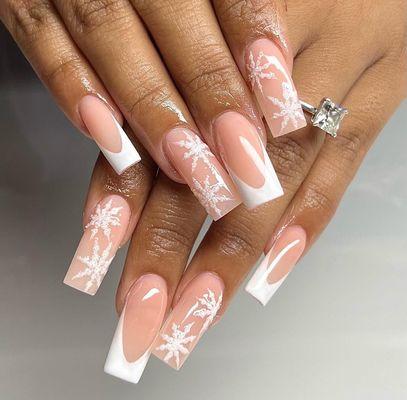 long nails with design