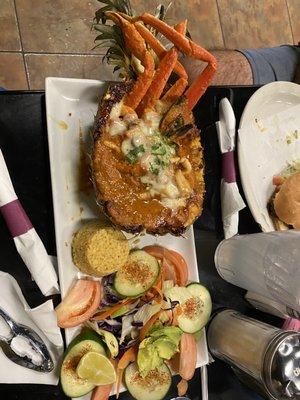 Seafood stuffed Pineapple