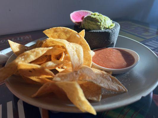 Chips salsa guacamole