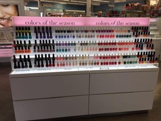 All the newest name brand polish (OPI, Essie, and China Glaze)