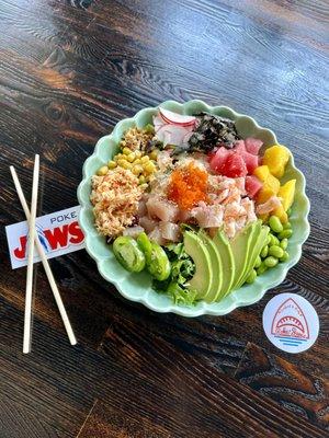 Large Poke Bowl with extra delicious avocado.