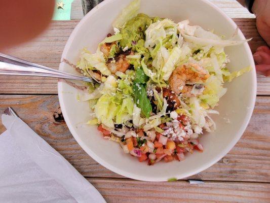 Bowl with shrimp