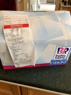 The unopened box with receipt affixed.