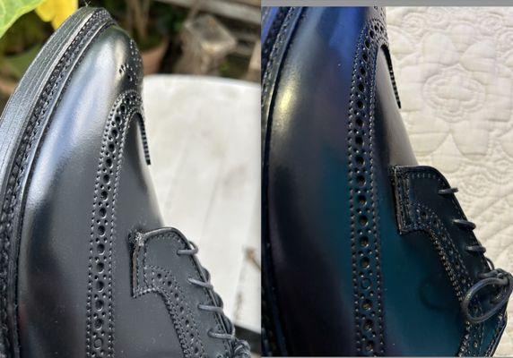 Before (left), after fix (right) - you can see the seam fixed and glue removed