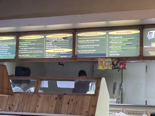 Menu board.  Extensive