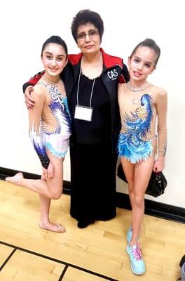 head coach Mrs. Hasmik (Jasmine) with Ariana and Annie - Level 6