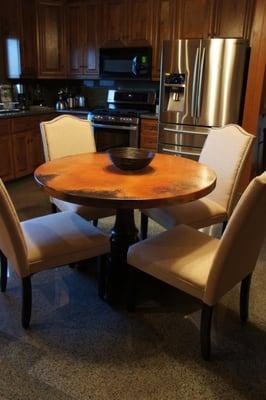 Copper top table from Bassett