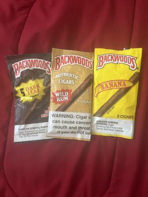 Banana Backwoods, Wild Rum Backwoods, Dark Leaf Backwoods