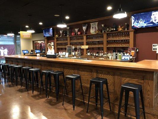 Bar with moonshine on the shelves!