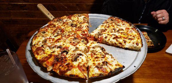 Pepperoni and mushroom large pizza