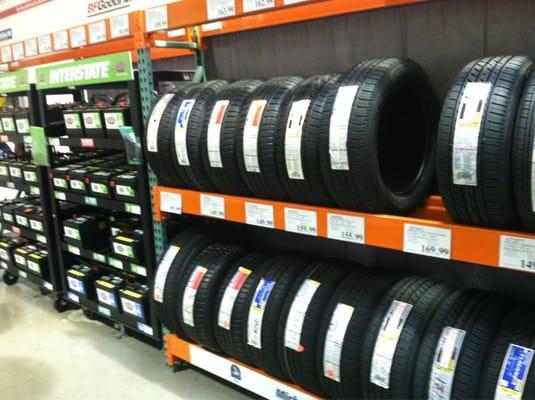 Nice selection of tires and batteries and fast install of either.