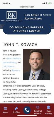 John T. Kovach Co-Founding Partner Managing Partner