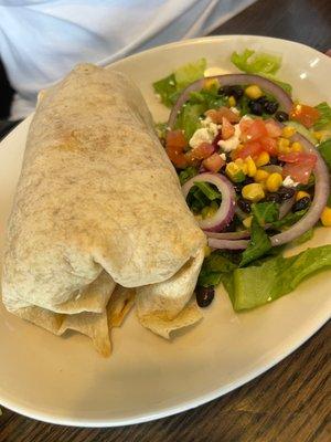 Steak Burrito was good, not dry or chewy! Comes w little side salad