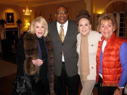 Mr Marrow with Joan River, Judge Judy, and friend