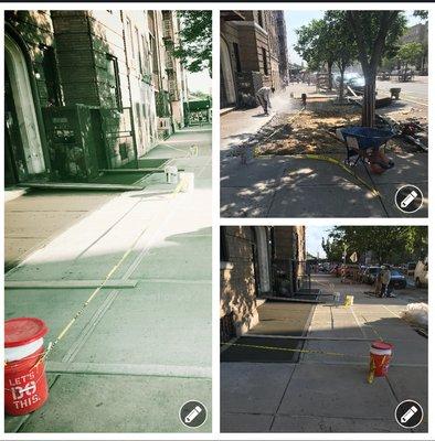 Sidewalk replacement Bronx ny  before and after pictures 7189244235