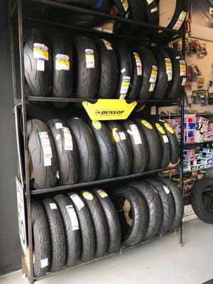 Different brands and sizes in stock and no more waiting for tire shipment and bringing it to the shop.