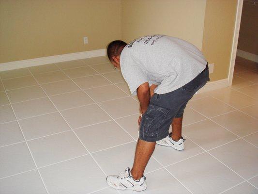 Beautiful white grout sealed !