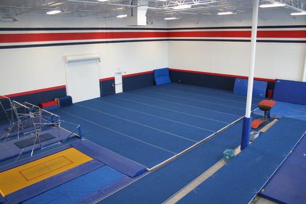 The Gilbert Gymnastics Center holds complete men's and women's Olympic gymnastics training equipment.