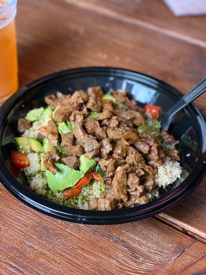 Quinoa Salad with carne asada.