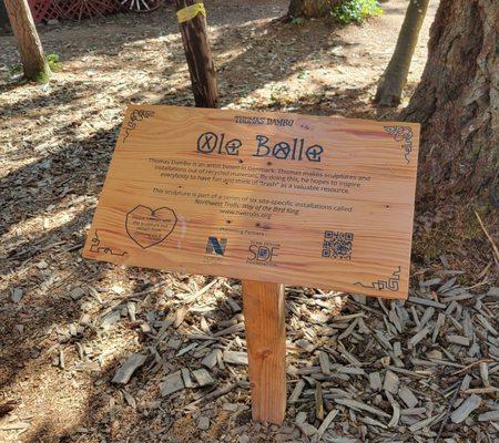 A sign giving information on Ole Bolle.