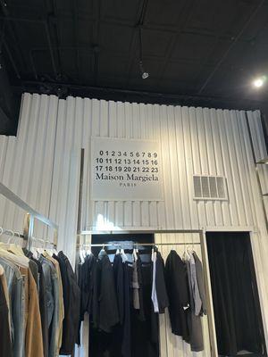 Small area of the clothing selection