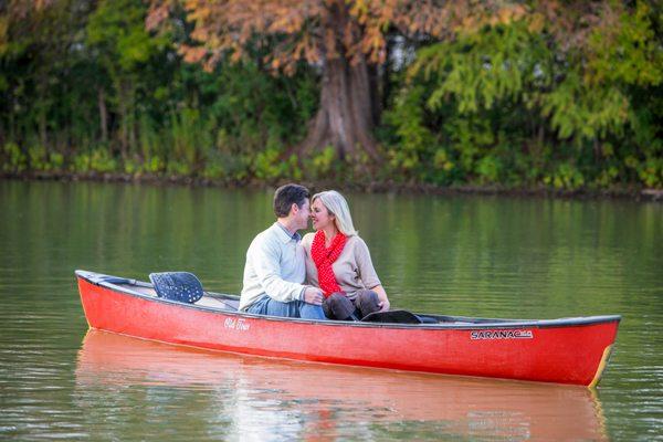 Romantic Canoe Engagement Picture