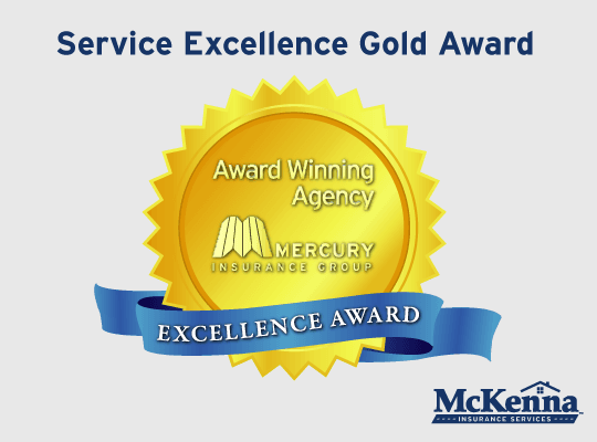 Mercury Insurance Services Excellence Gold Award Recipient.