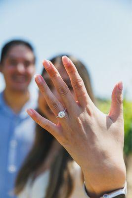 Custom made Engagement Ring! Platinum Pavé band with Hidden Halo