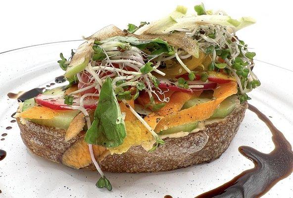 Veggie Hummus Toast